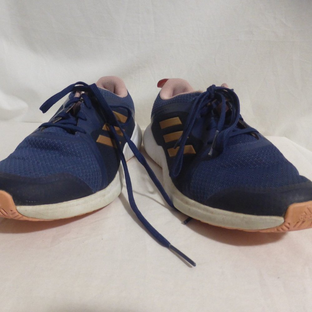 ADIDAS, non marking running shoes, Ready Steady Girl! print on back pull tab EUC